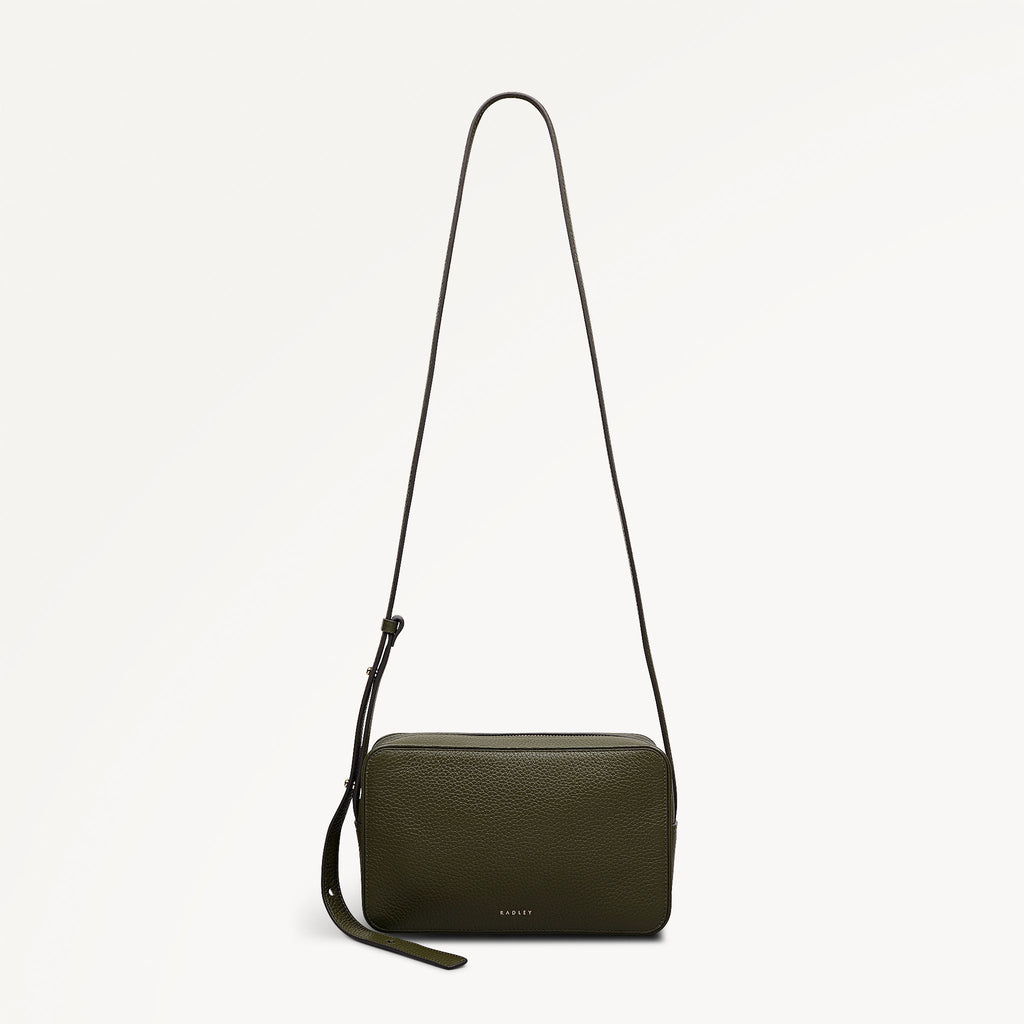 Duchess Close Leather Small Ziptop Cross Body Bag in Pine Needle - 112258