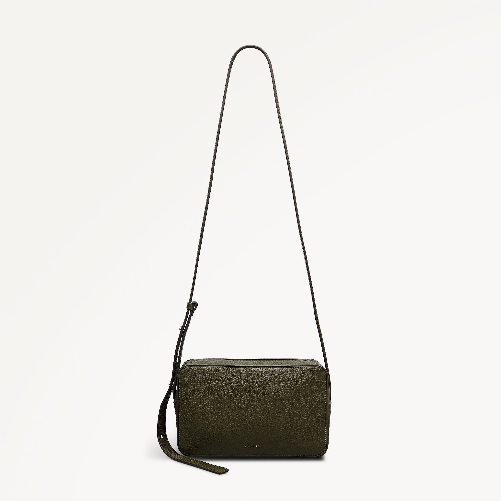 Duchess Close Leather Small Ziptop Cross Body Bag in Pine Needle - 112258