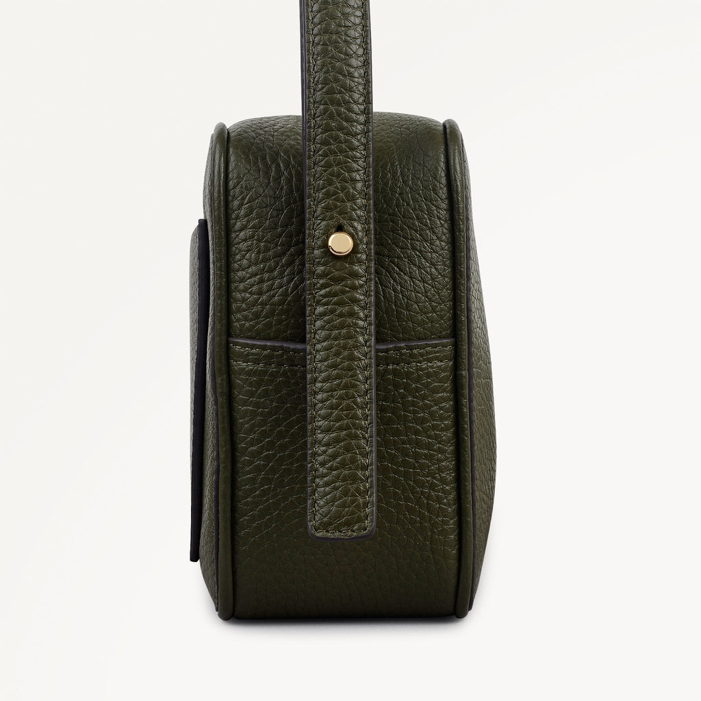 Duchess Close Leather Small Ziptop Cross Body Bag in Pine Needle - 112258