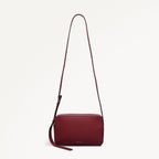 Duchess Close Leather Small Ziptop Cross Body Bag in Carmine - 112259