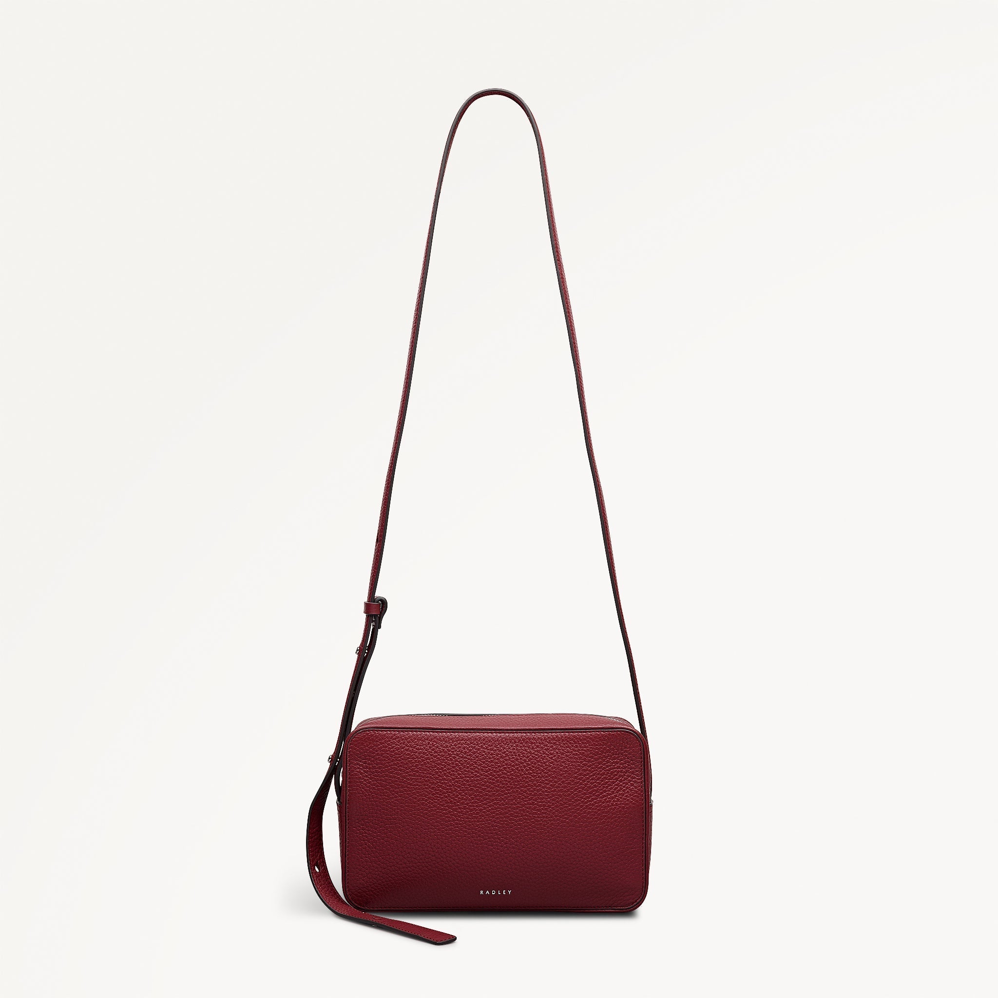 Duchess Close Leather Small Ziptop Cross Body Bag in Carmine - 112259