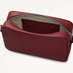 Duchess Close Leather Small Ziptop Cross Body Bag in Carmine - 112259