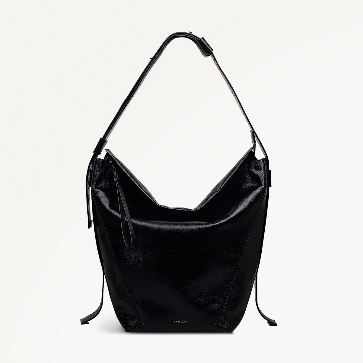 De Beauvoir Leather Large Ziptop Shoulder Bag in Black - 112262