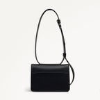 The Belsize Leather Small Flapover Shoulder Bag in Black - 112263