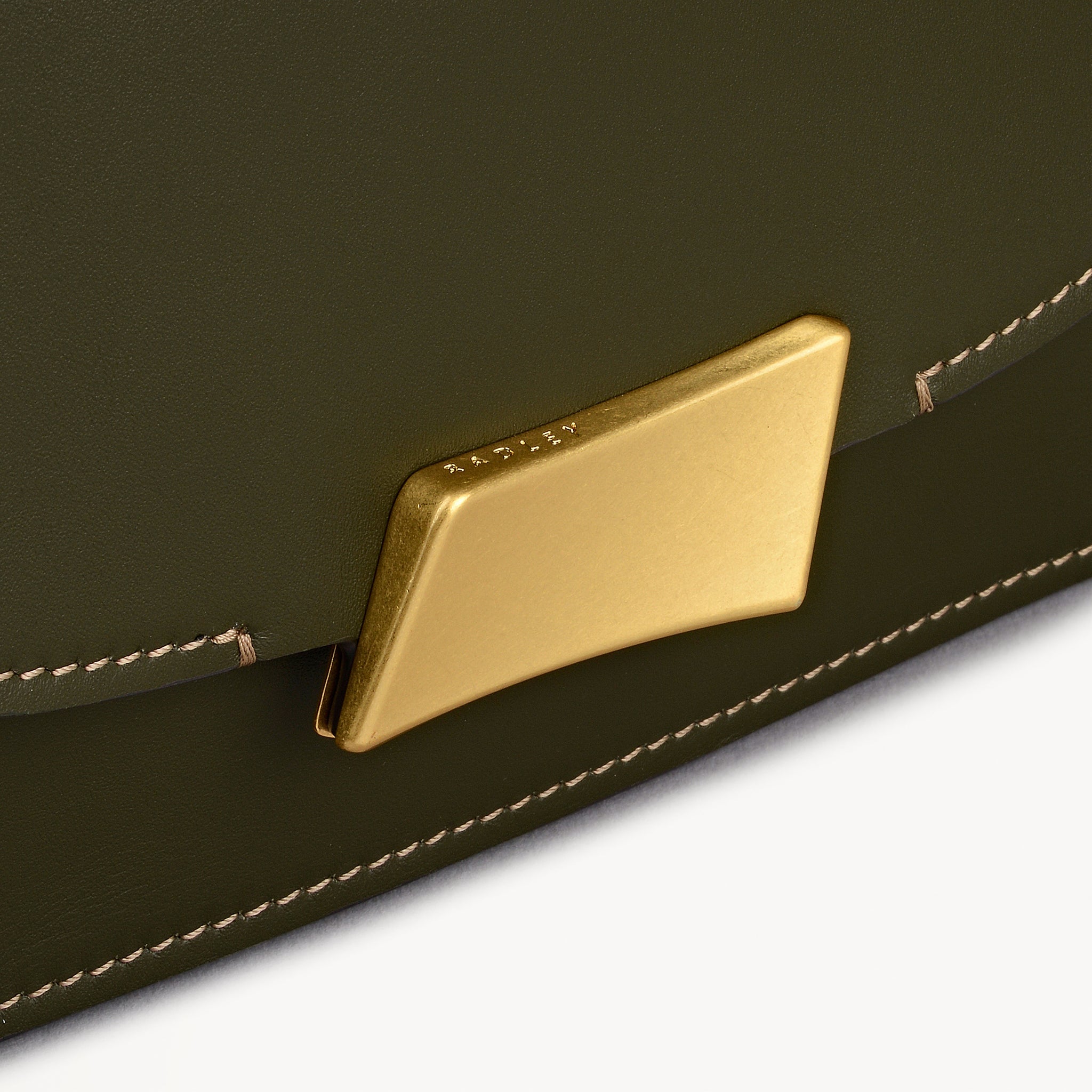 The Belsize Leather Small Flapover Shoulder Bag in Pine Needle - 112264