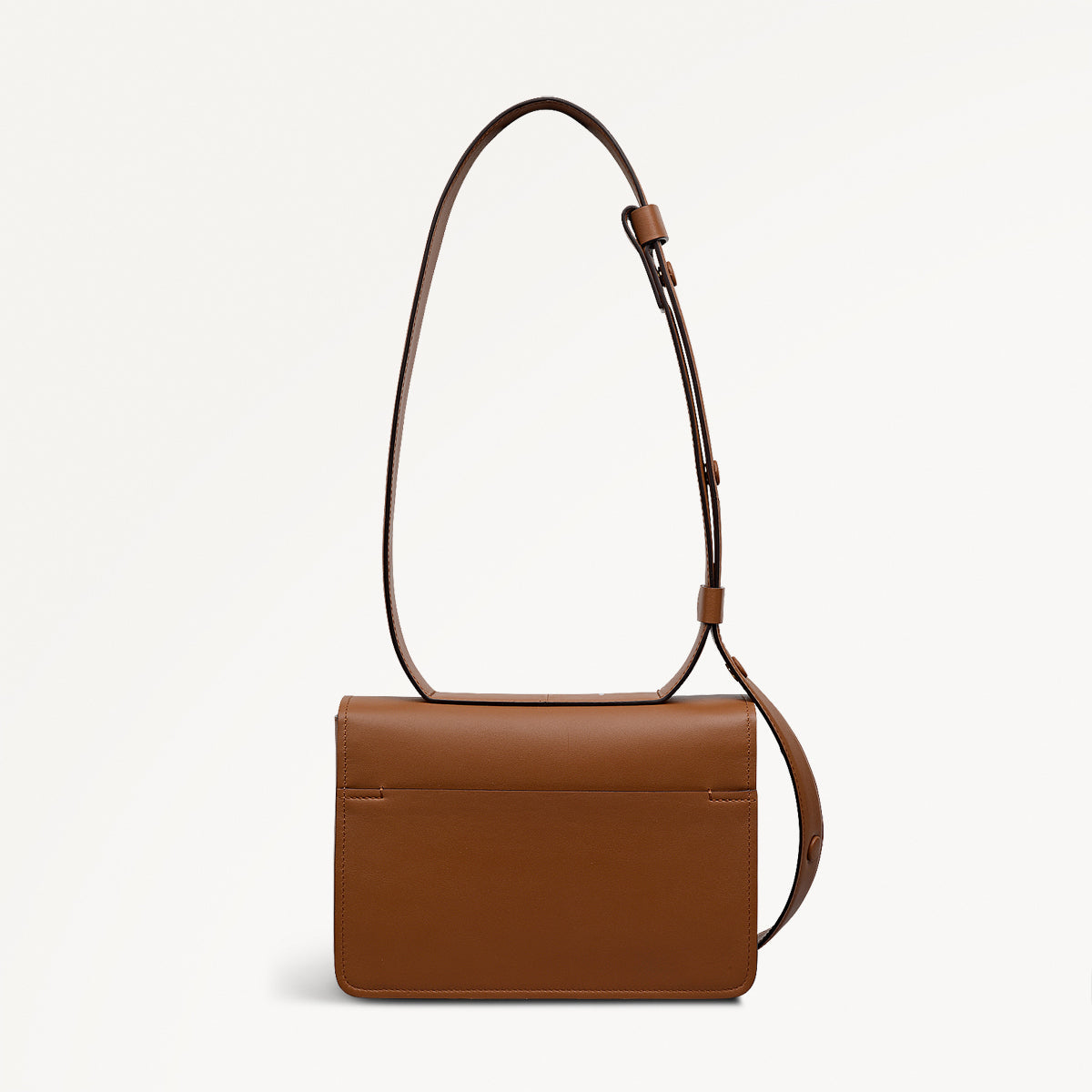 The Belsize Leather Small Flapover Shoulder Bag in Toffee - 112265