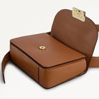 The Belsize Leather Small Flapover Shoulder Bag in Toffee - 112265