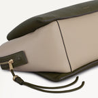 The Romilly Leather Large Ziptop Grab Bag in Pine Needle - 112268