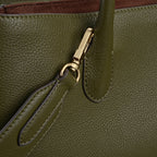 The Romilly Leather Large Ziptop Grab Bag in Pine Needle - 112268