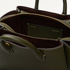 The Romilly Leather Small Ziptop Grab Bag in Pine Needle - 112270