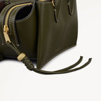 The Romilly Leather Small Ziptop Grab Bag in Pine Needle - 112270