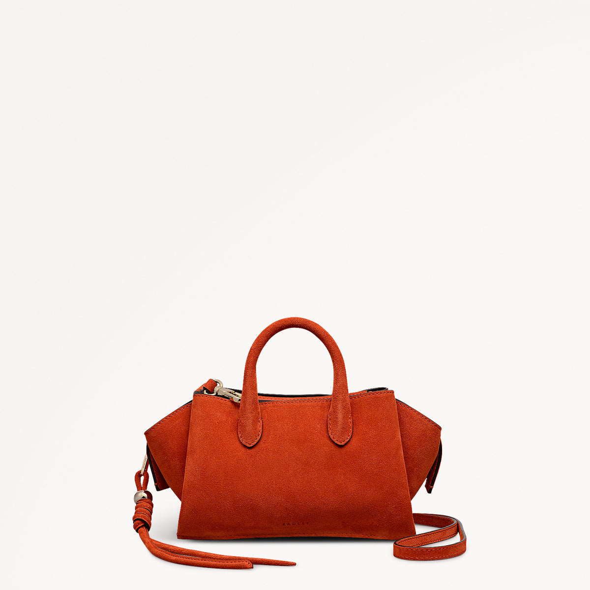 The Romilly Leather Small Ziptop Grab Bag in Flame - 112271