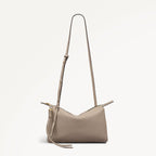 The Romilly Leather Medium Ziptop Cross Body Bag in Porcini - 112276