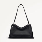 Hope Gardens Leather Medium Ziptop Shoulder Bag in Black - 112277
