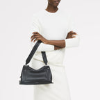 Hope Gardens Leather Medium Ziptop Shoulder Bag in Black - 112277