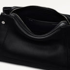 Hope Gardens Leather Medium Ziptop Shoulder Bag in Black - 112277