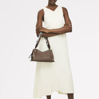 Hope Gardens Leather Medium Ziptop Shoulder Bag in Coffee - 112278