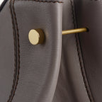 Hope Gardens Leather Medium Ziptop Shoulder Bag in Coffee - 112278