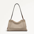 Hope Gardens Leather Medium Ziptop Shoulder Bag in Porcini - 112279