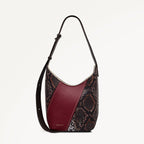 Beaton Close Leather Small Ziptop Cross Body Bag in Carmine - 112283