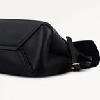 Fleet Street Leather Large Flapover Clutch Bag in Black - 112284