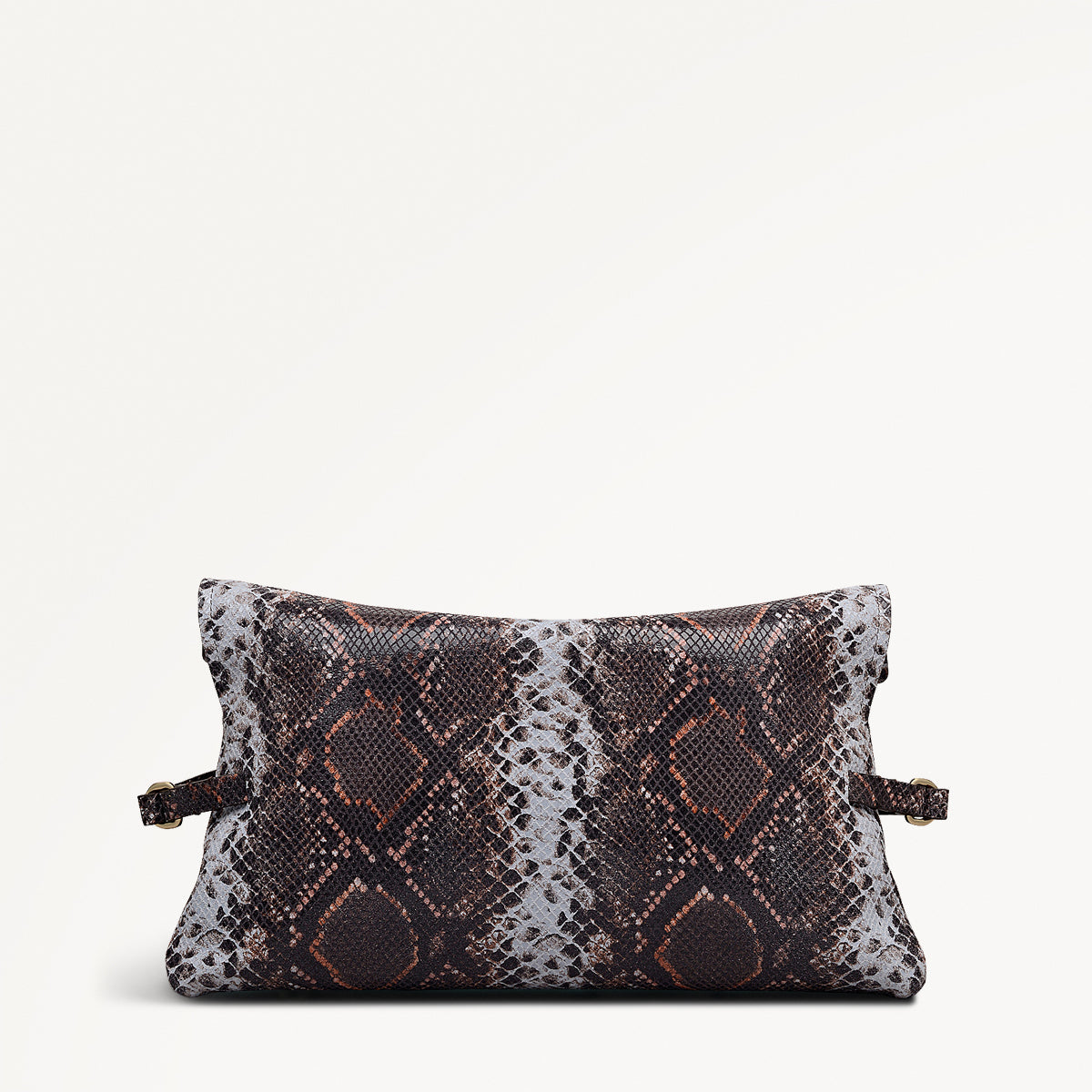 Fleet Street Leather Large Flapover Clutch Bag in Carmine - 112285