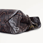 Fleet Street Leather Large Flapover Clutch Bag in Carmine - 112285