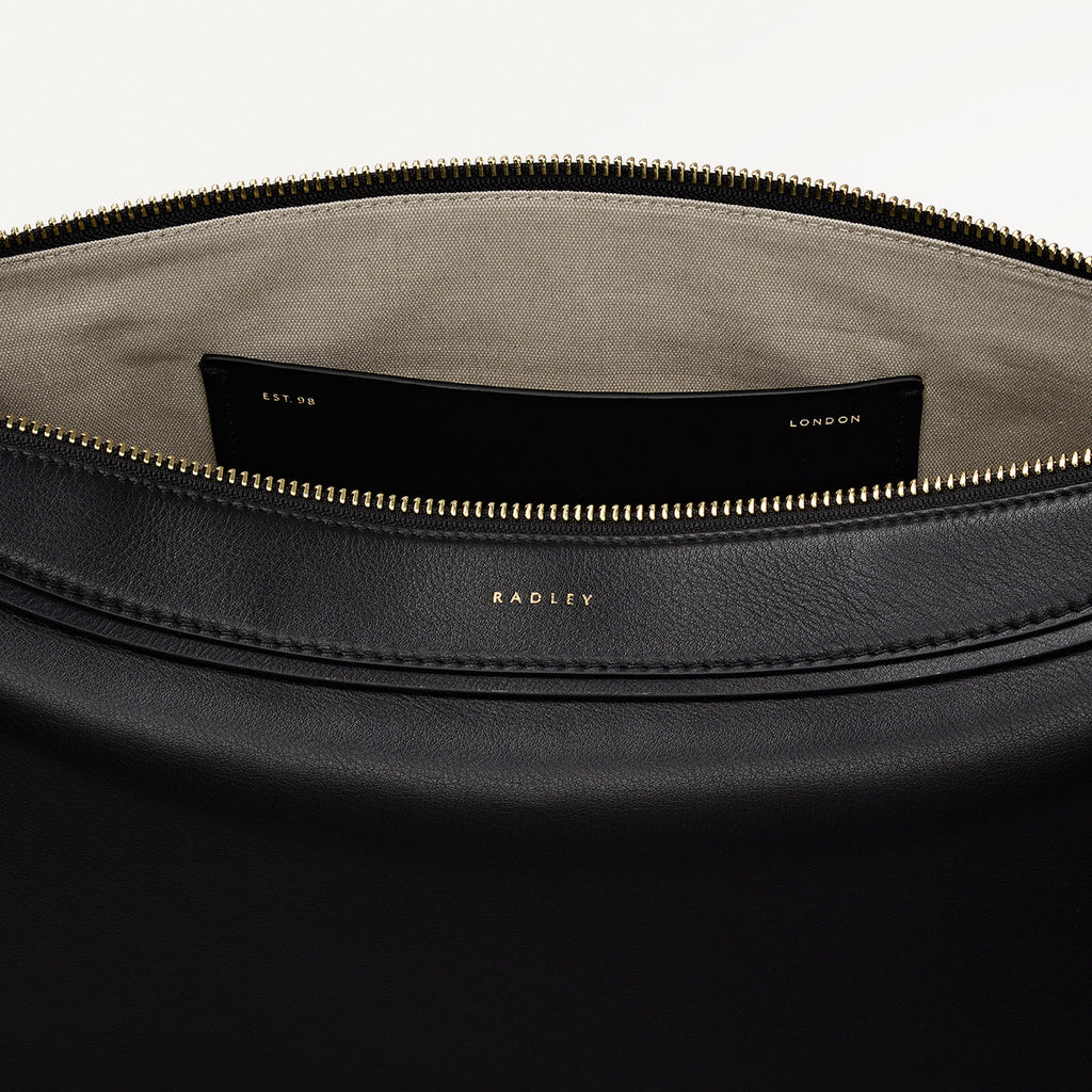 Westwell Lane Leather Large Ziptop Shoulder Bag in Black - 112287