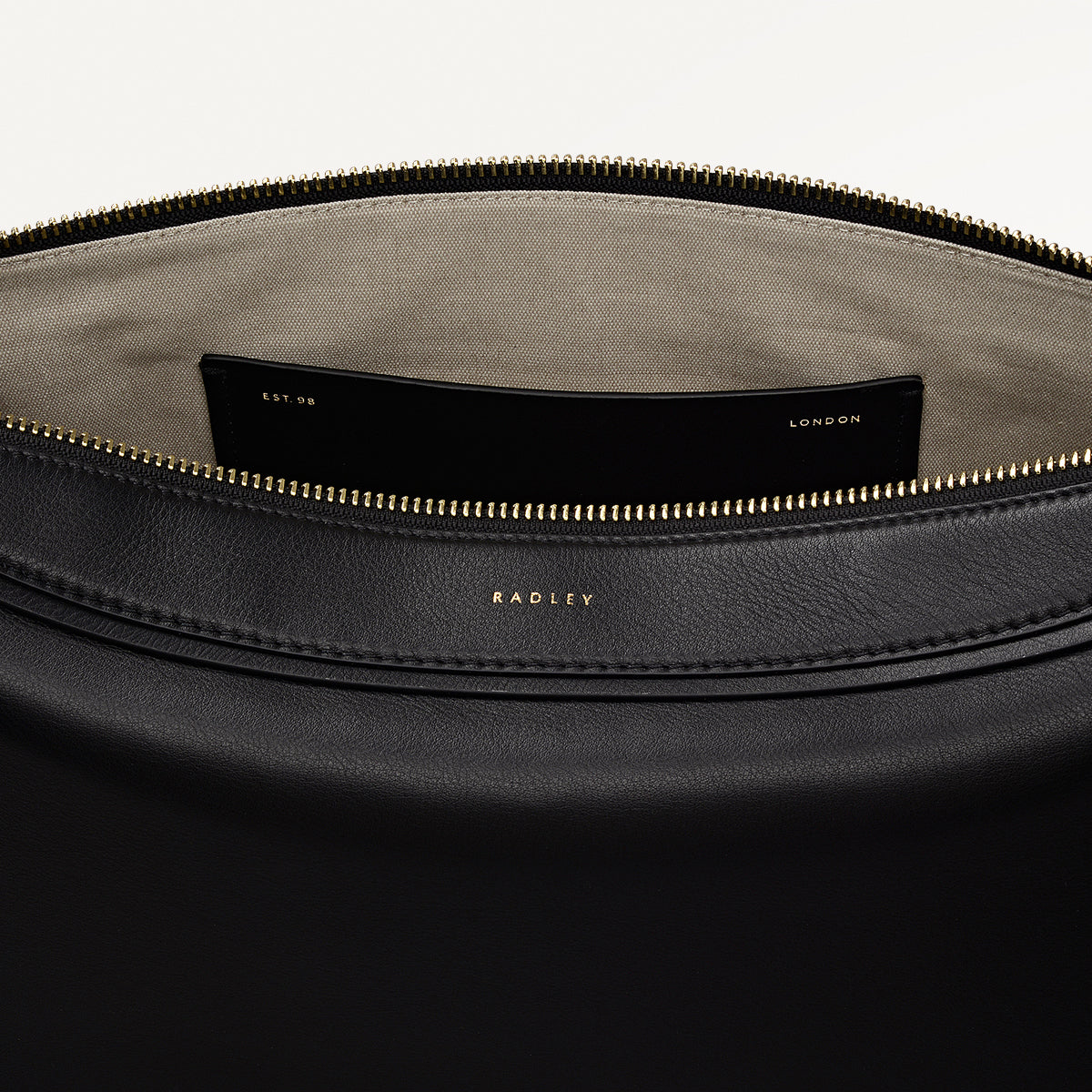 Westwell Lane Leather Large Ziptop Shoulder Bag in Black - 112287