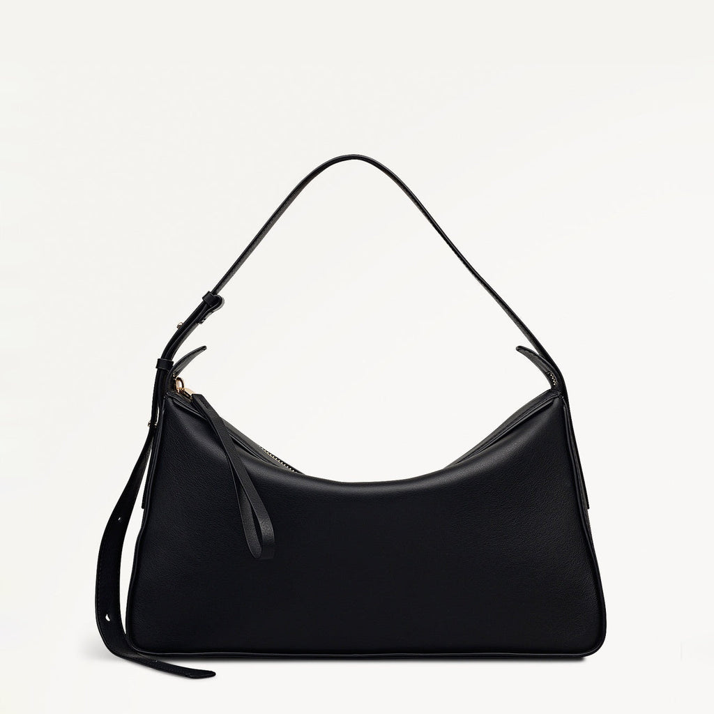 Westwell Lane Leather Large Ziptop Shoulder Bag in Black - 112287