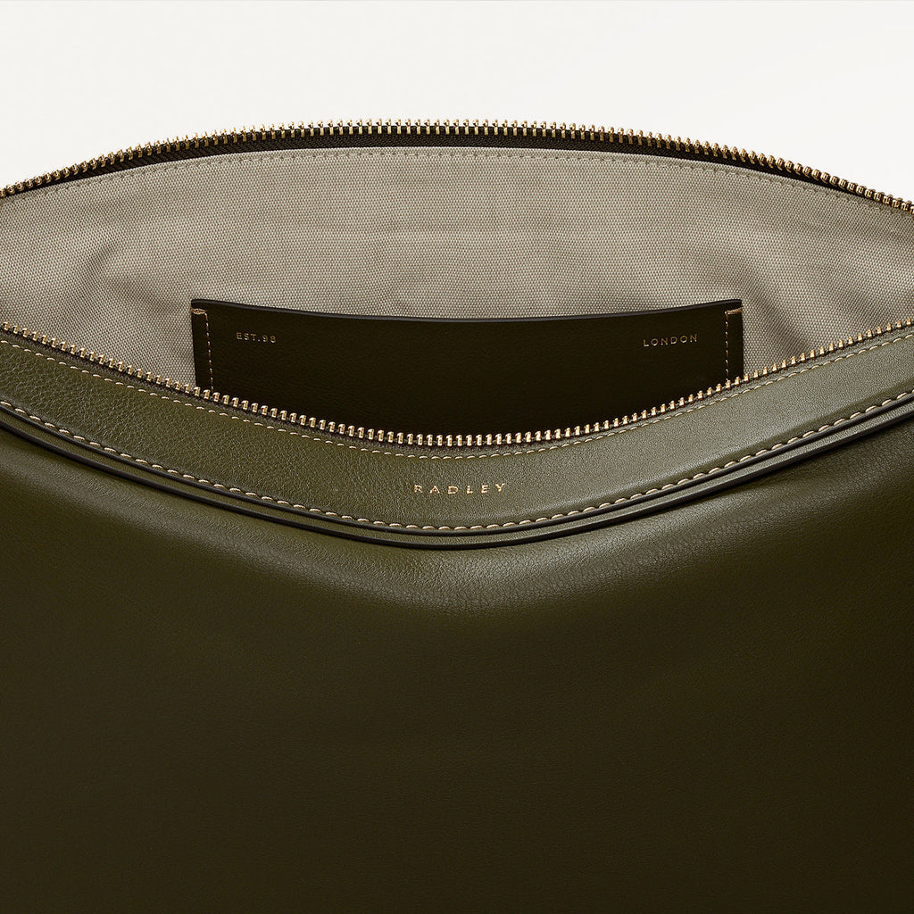 Westwell Lane Leather Large Ziptop Shoulder Bag in Pine Needle - 112288