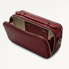 Calvert Road Leather Zip Around Cross Body Bag in Carmine - 112290