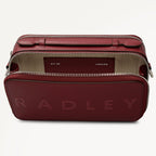 Calvert Road Leather Zip Around Cross Body Bag in Carmine - 112290