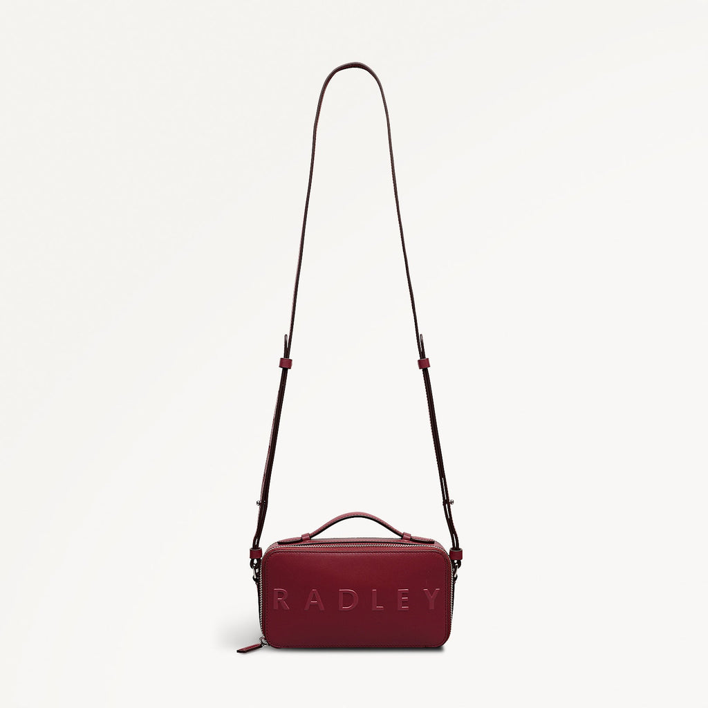 Calvert Road Leather Zip Around Cross Body Bag in Carmine - 112290