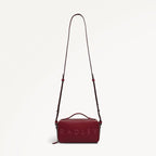 Calvert Road Leather Zip Around Cross Body Bag in Carmine - 112290