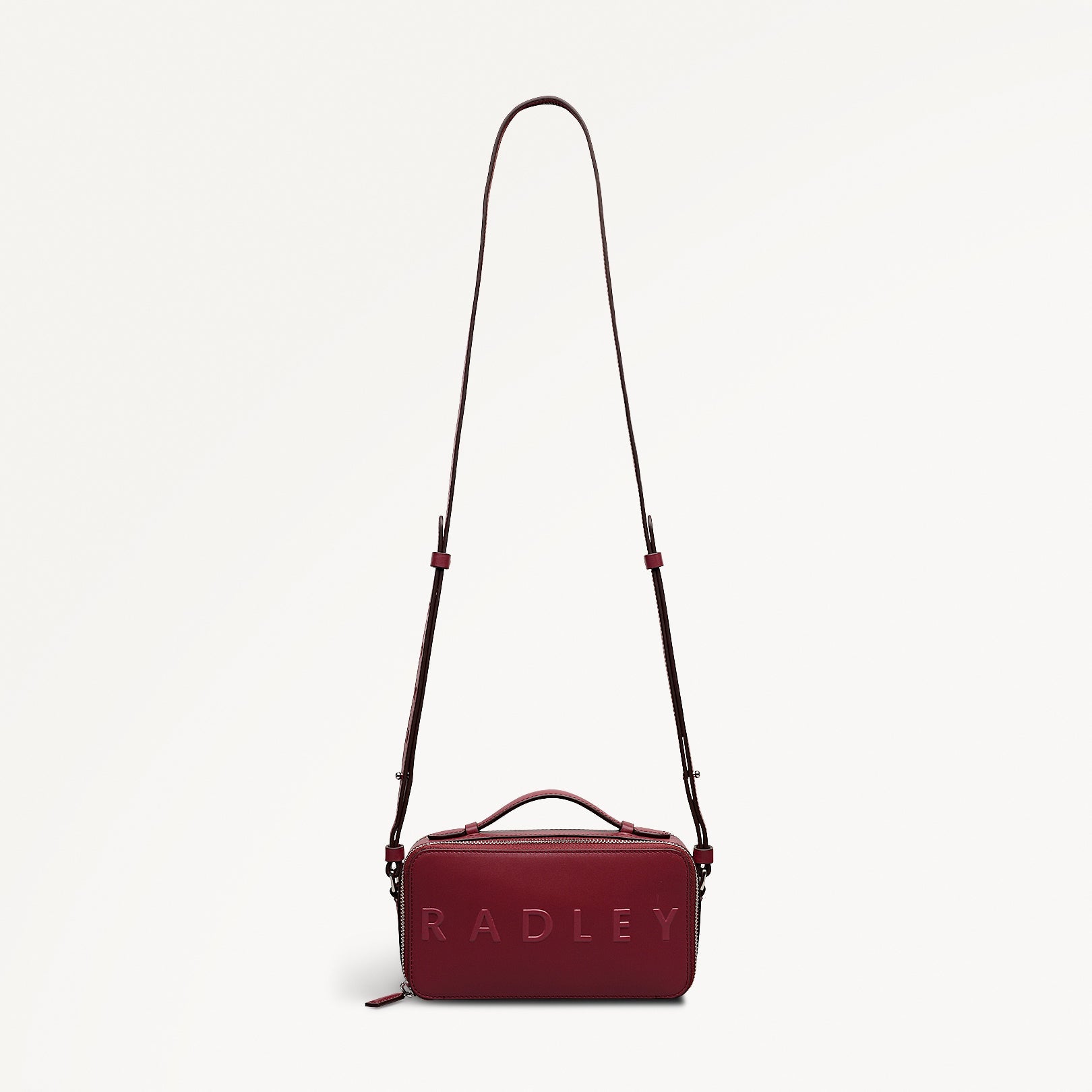 Calvert Road Leather Zip Around Cross Body Bag in Carmine - 112290