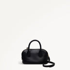 The Muriel Leather Micro Ziptop Grab Bag in Black - 112296