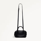 The Muriel Leather Micro Ziptop Grab Bag in Black - 112296
