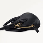 The Muriel Leather Micro Ziptop Grab Bag in Black - 112296