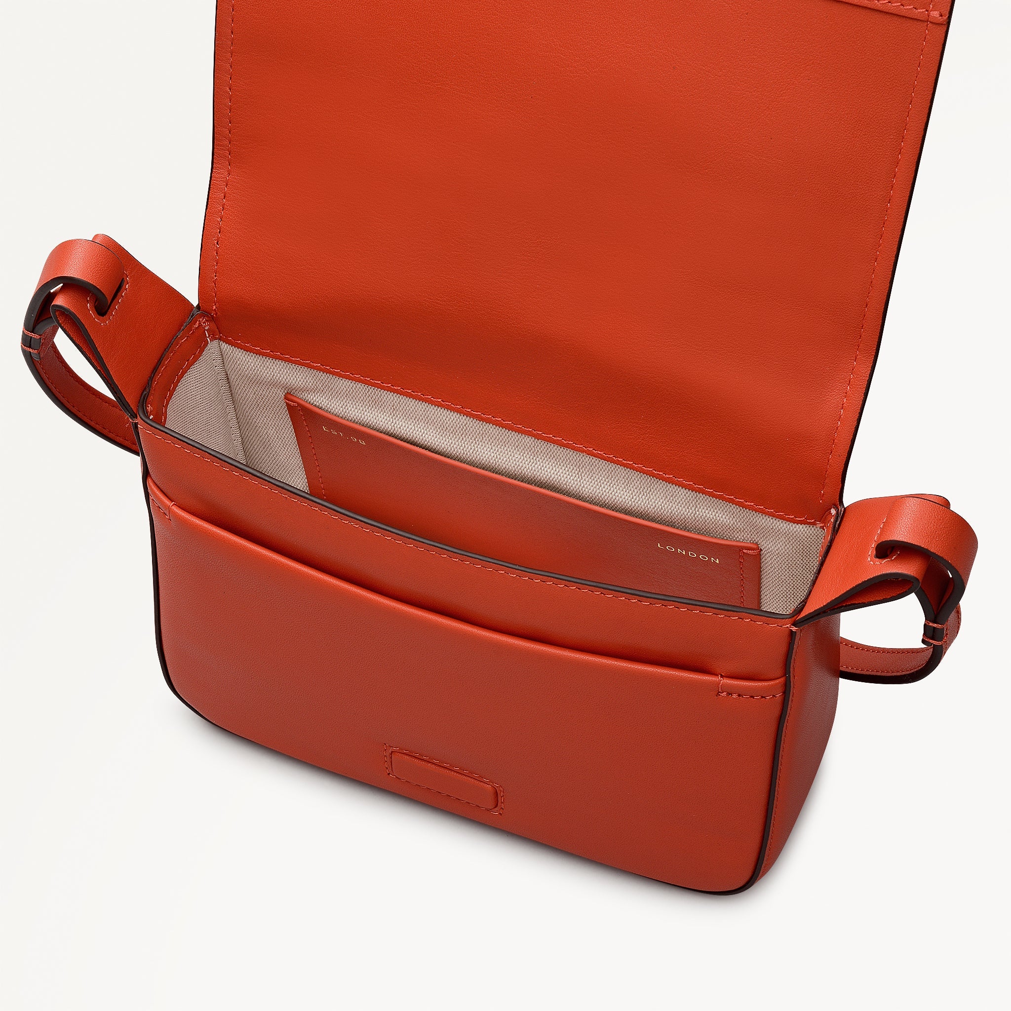 Westwell Lane Leather Small Flapover Cross Body Bag in Flame - 112299