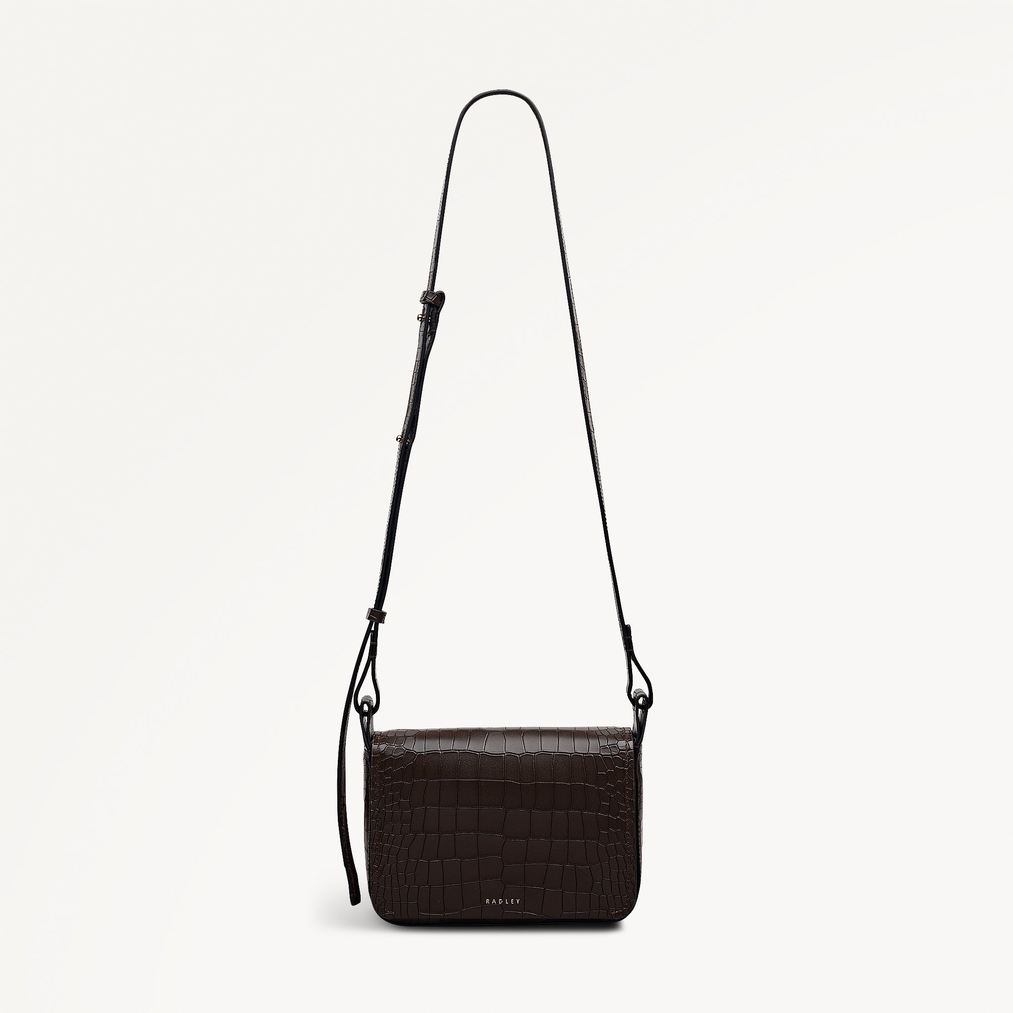 Westwell Lane Leather Small Flapover Cross Body Bag in Dark Oak - 112301