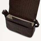 Westwell Lane Leather Small Flapover Cross Body Bag in Dark Oak - 112301