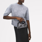 De Beauvoir Leather Small Ziptop Grab Bag in Silver - 112303