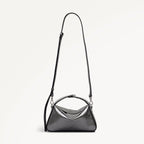 De Beauvoir Leather Small Ziptop Grab Bag in Silver - 112303