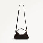 De Beauvoir Leather Small Ziptop Grab Bag in Dark Oak - 112304