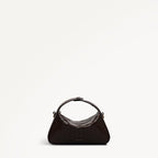 De Beauvoir Leather Small Ziptop Grab Bag in Dark Oak - 112304