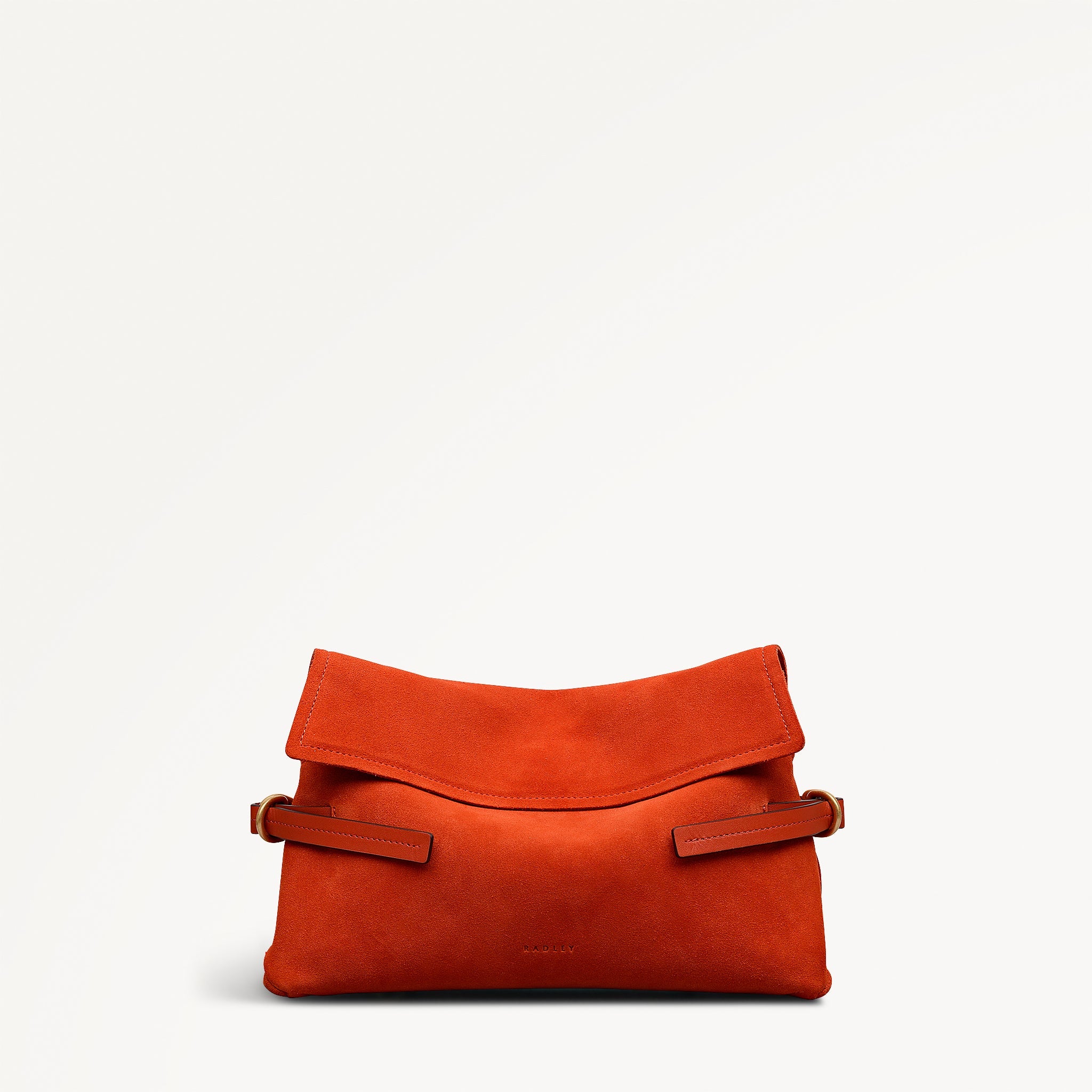 Fleet Street Leather Medium Flapover Clutch Bag in Flame - 112306