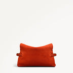 Fleet Street Leather Medium Flapover Clutch Bag in Flame - 112306