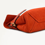 Fleet Street Leather Medium Flapover Clutch Bag in Flame - 112306