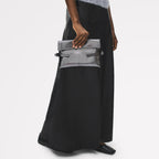 Fleet Street Leather Medium Flapover Clutch Bag in Silver - 112307